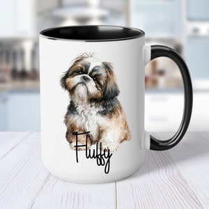 Personalized  Shih Tzu Mug Shih Tzu Dog Lover Mug Dog Name Cup Custom Pet Name Tumbler Personalized Mug for Pet Owner Coffee Cup 15 oz
