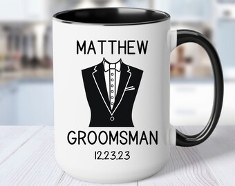 Best Man Mug Groomsman Mug Father of the Bridge Coffee Cup Groomsmen Gift Gift for Best Man Wedding Gift Mug Personalized Groomsmans Cup