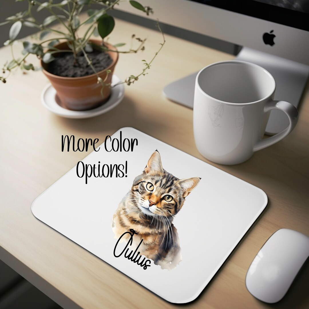 Brown Tabby Cat Mouse Pad Cat Mouse Pad Personalized Custom Gaming