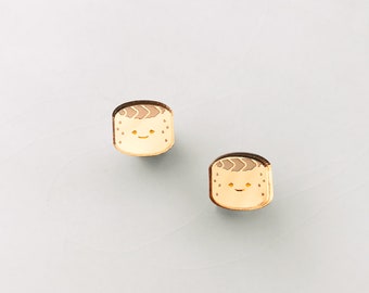 Maki Stud Earrings -  Mirrored Gold