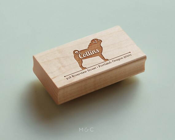 Items Similar To Pug Personalized Address Stamp On Etsy