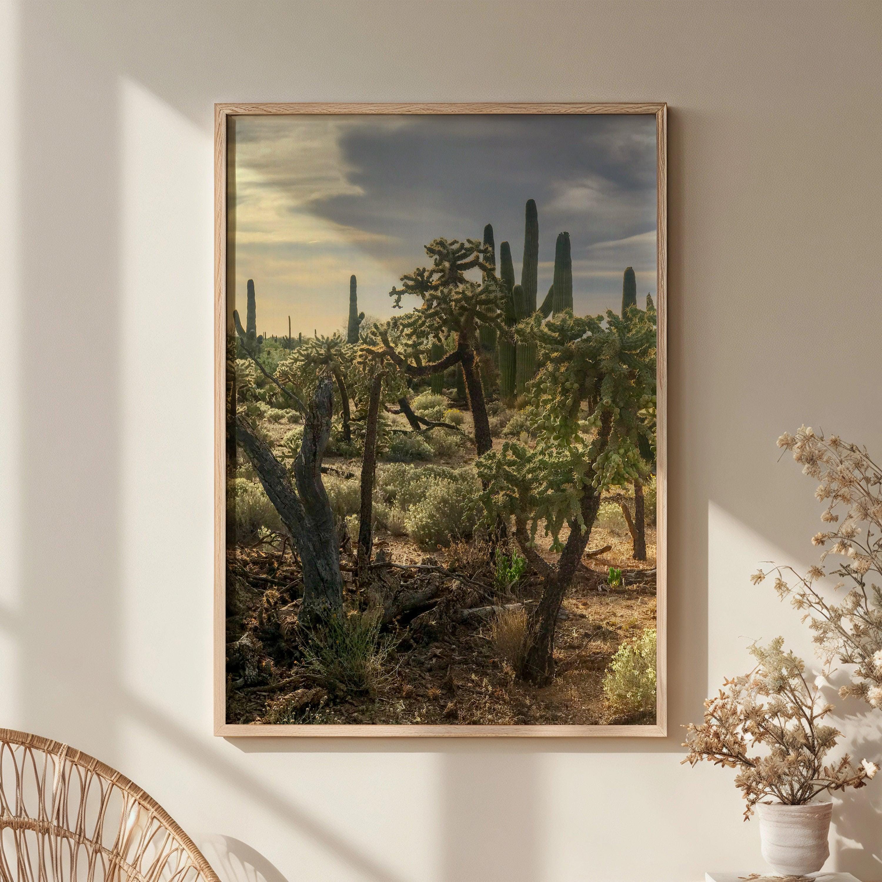Desert Cactus Landscape Poster Print - Saguaro Cactus Wall Art ...