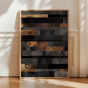 Póster con estampado abstracto de rayas - Arte mural con textura geométrica de bloques - Decoración moderna para el hogar - Pósteres abstractos para decoración de paredes