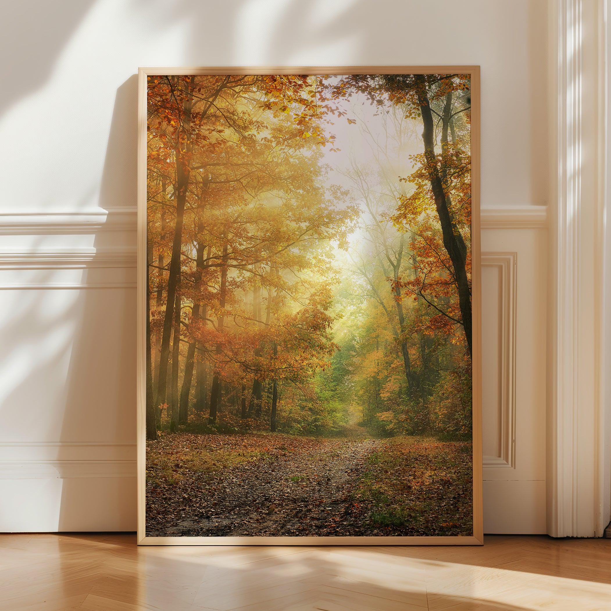 Surreal Forest Landscape Poster Print - Neon Pathway Wall Art - Fantasy ...