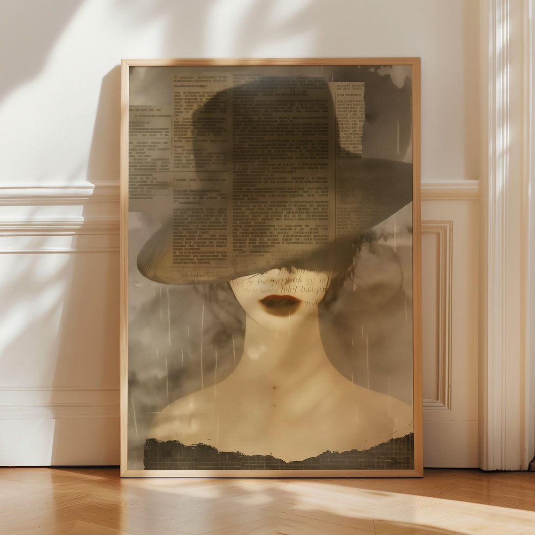 Abstract Woman Portrait Poster Print - Hat Portrait Portrait Wall Art ...