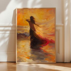 Silhouette Tanzende Frau Abstrakte Bewegung Poster Druck - Feminine Bewegung Wand Kunst - Ausdruck Wohnkultur - Frau Wand Dekor Poster