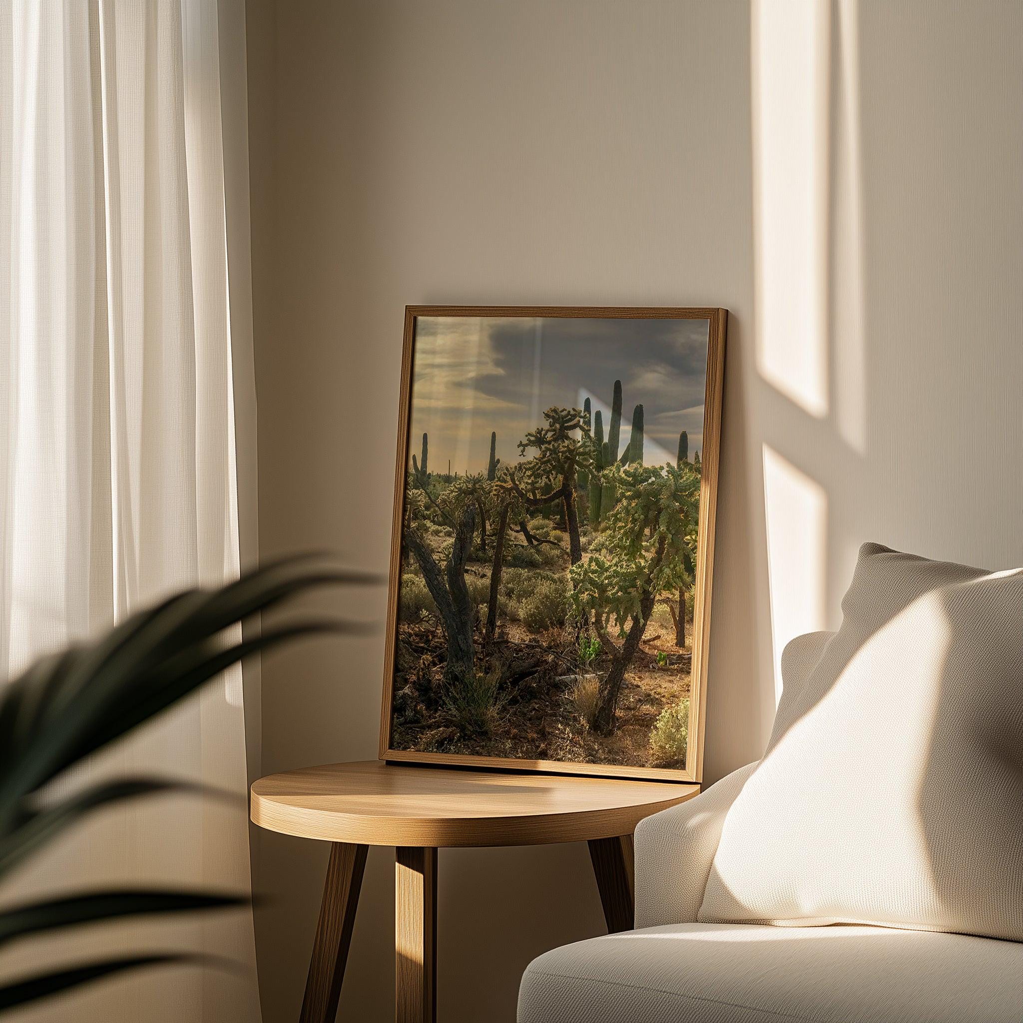 Desert Cactus Landscape Poster Print - Saguaro Cactus Wall Art ...