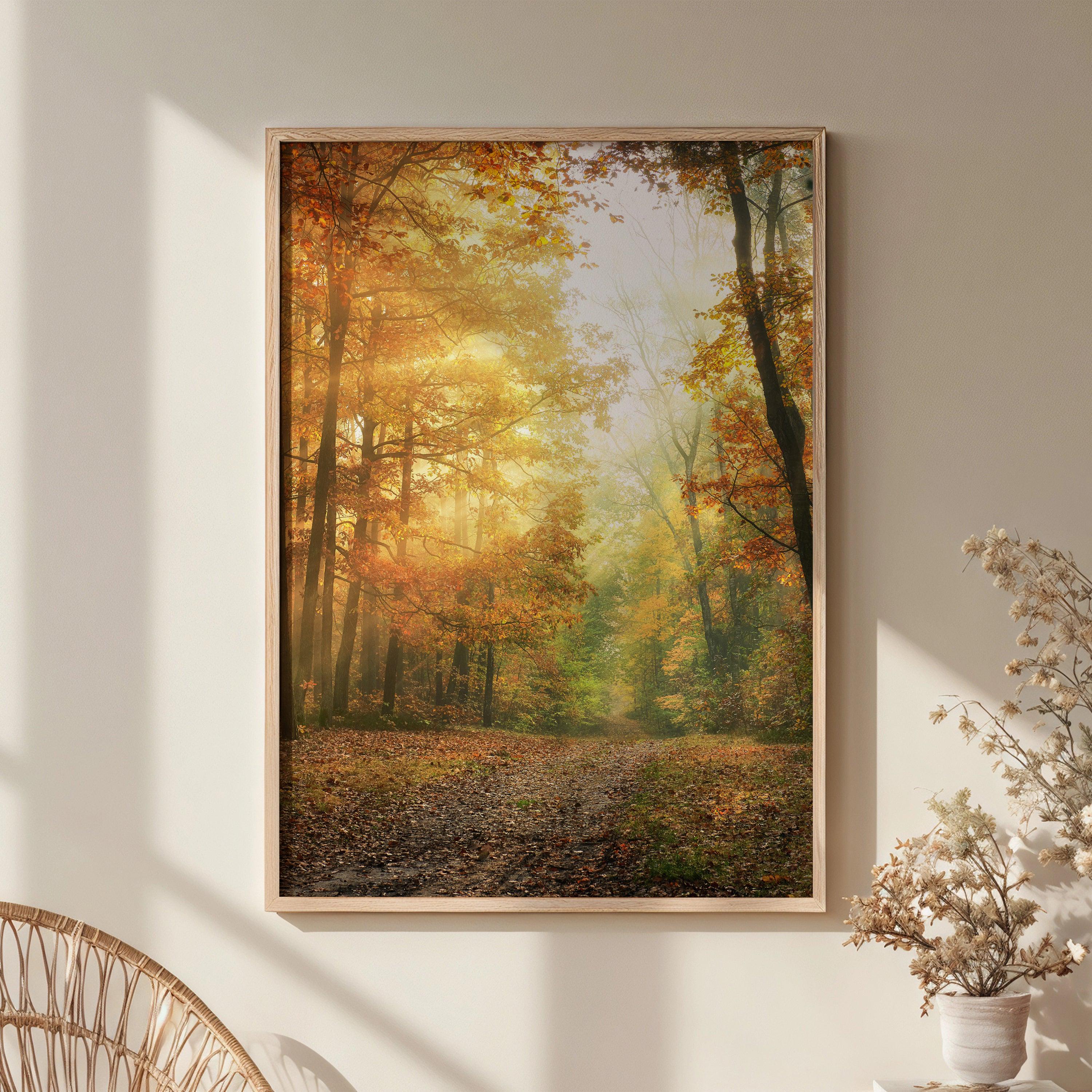 Surreal Forest Landscape Poster Print - Neon Pathway Wall Art - Fantasy ...