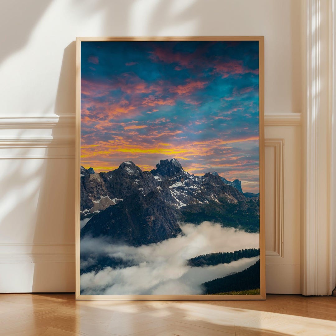 Surreal Mountain Landscape Poster Print - Sky Wall Art - Dreamlike ...