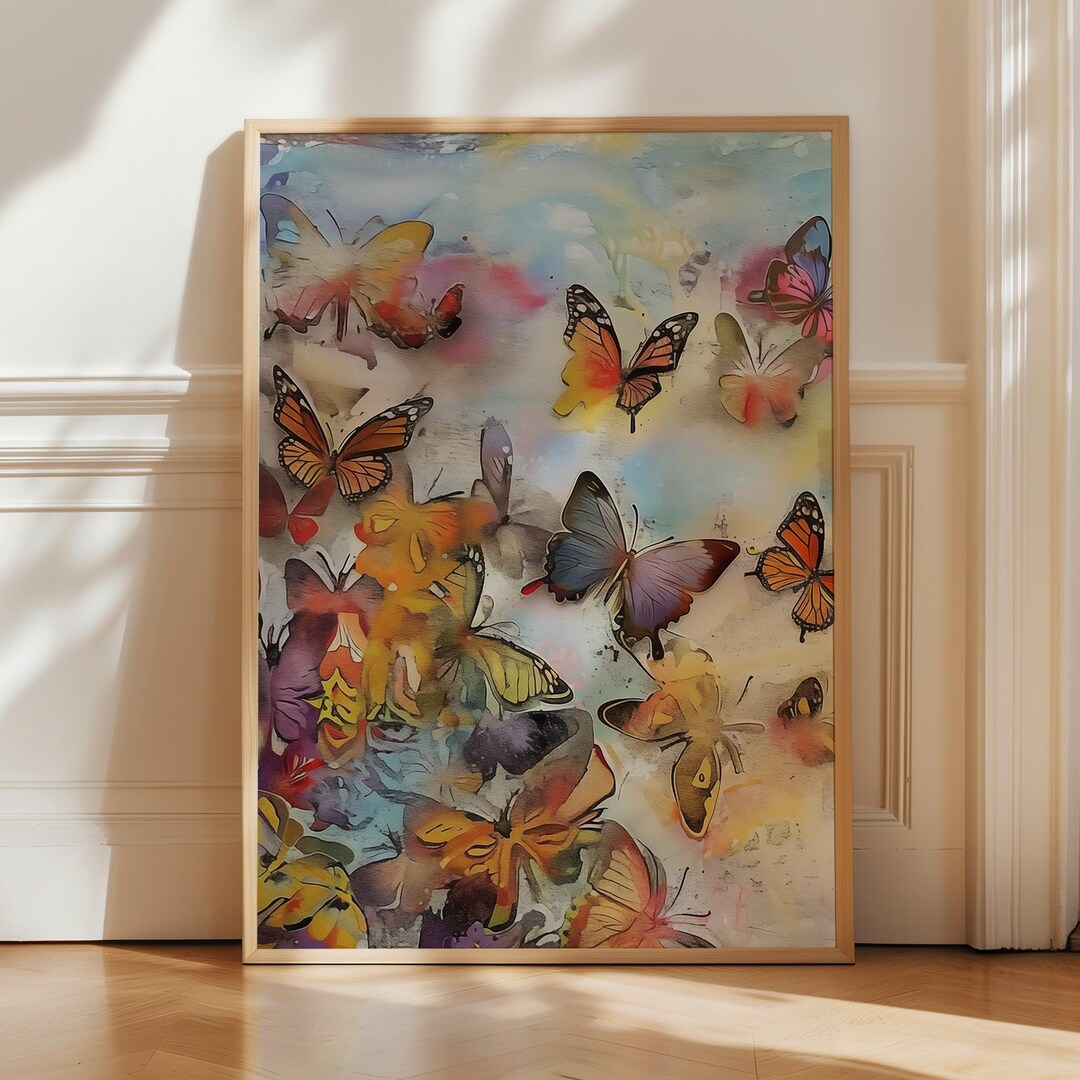 Watercolor Butterfly Dream Soft Poster Print - Abstract Wings Wall Art ...