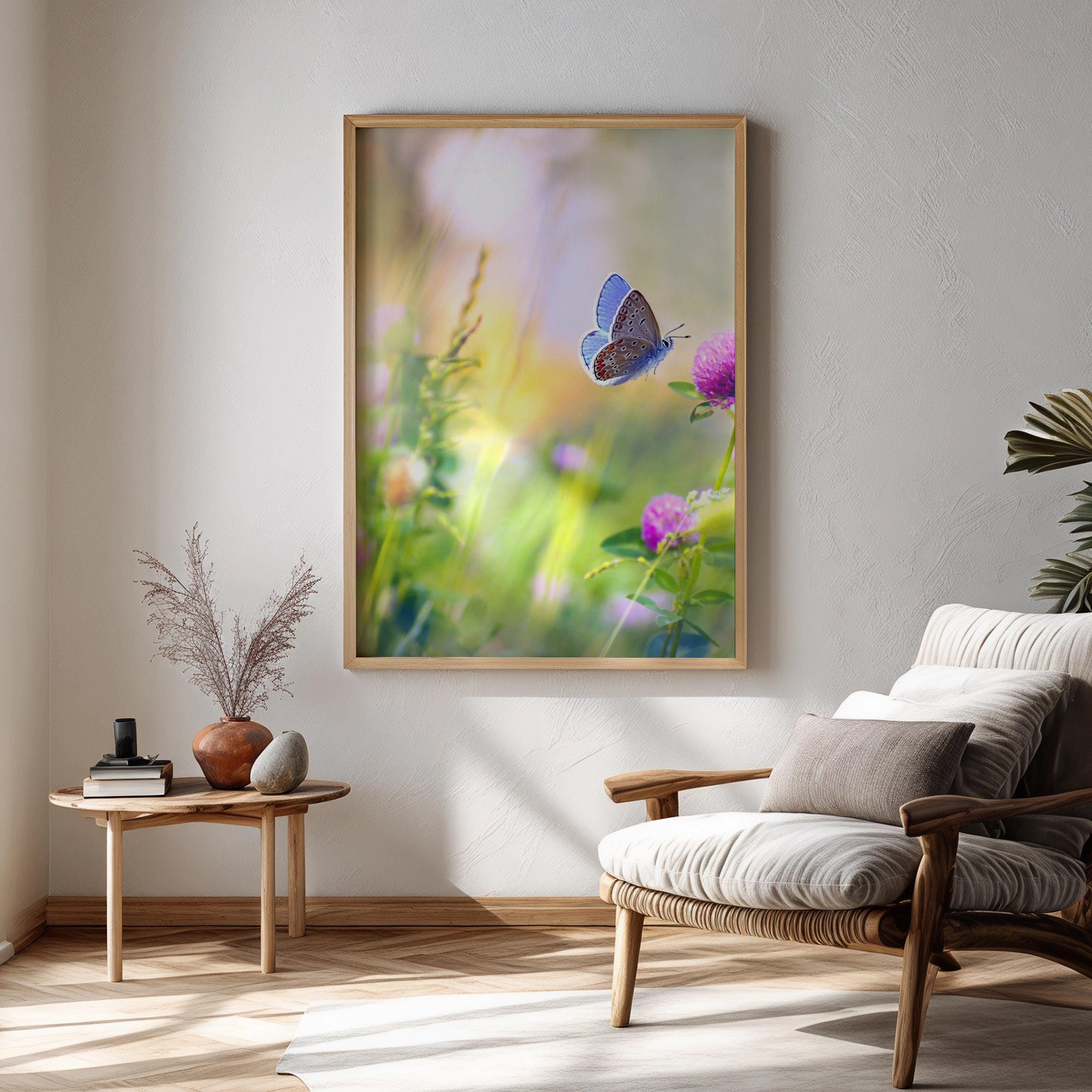 Butterfly Macro Flower Poster Print - Meadow Wall Art - Delicate Wing ...