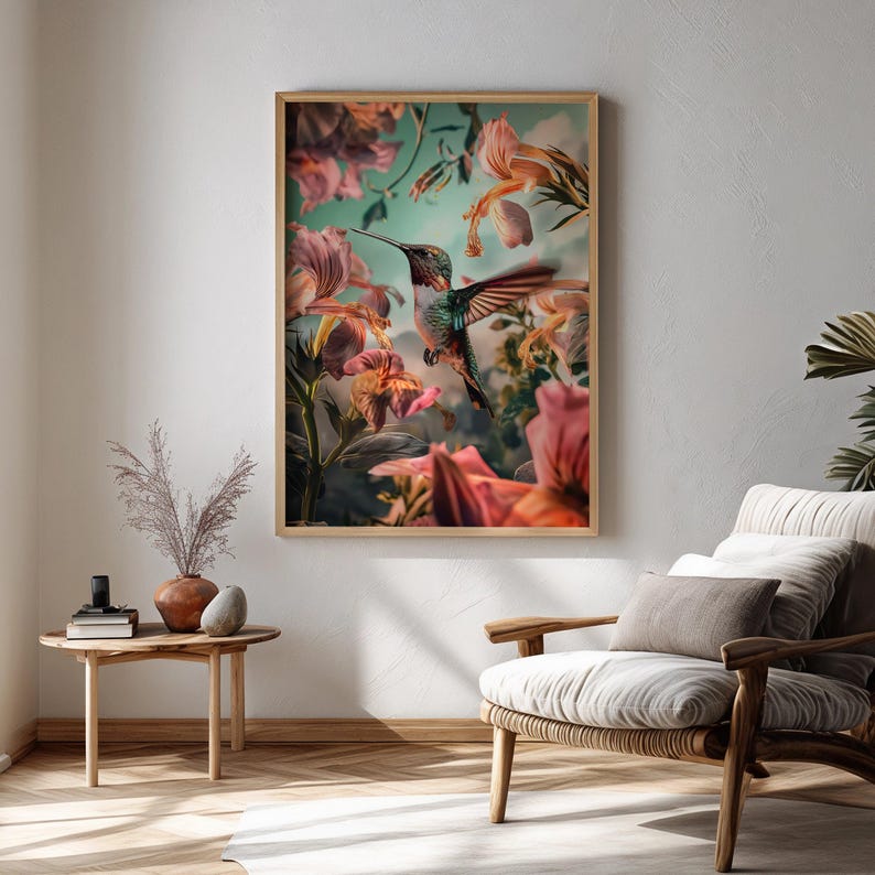 Hummingbird Hummingbird Poster Print - Flowers Hummingbird Wall Art ...
