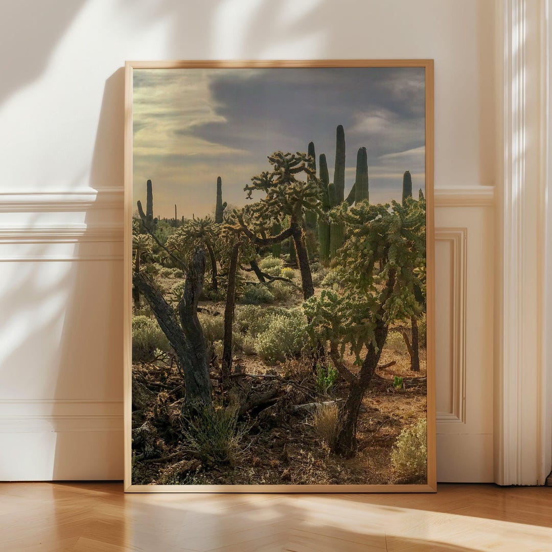 Desert Cactus Landscape Poster Print - Saguaro Cactus Wall Art ...