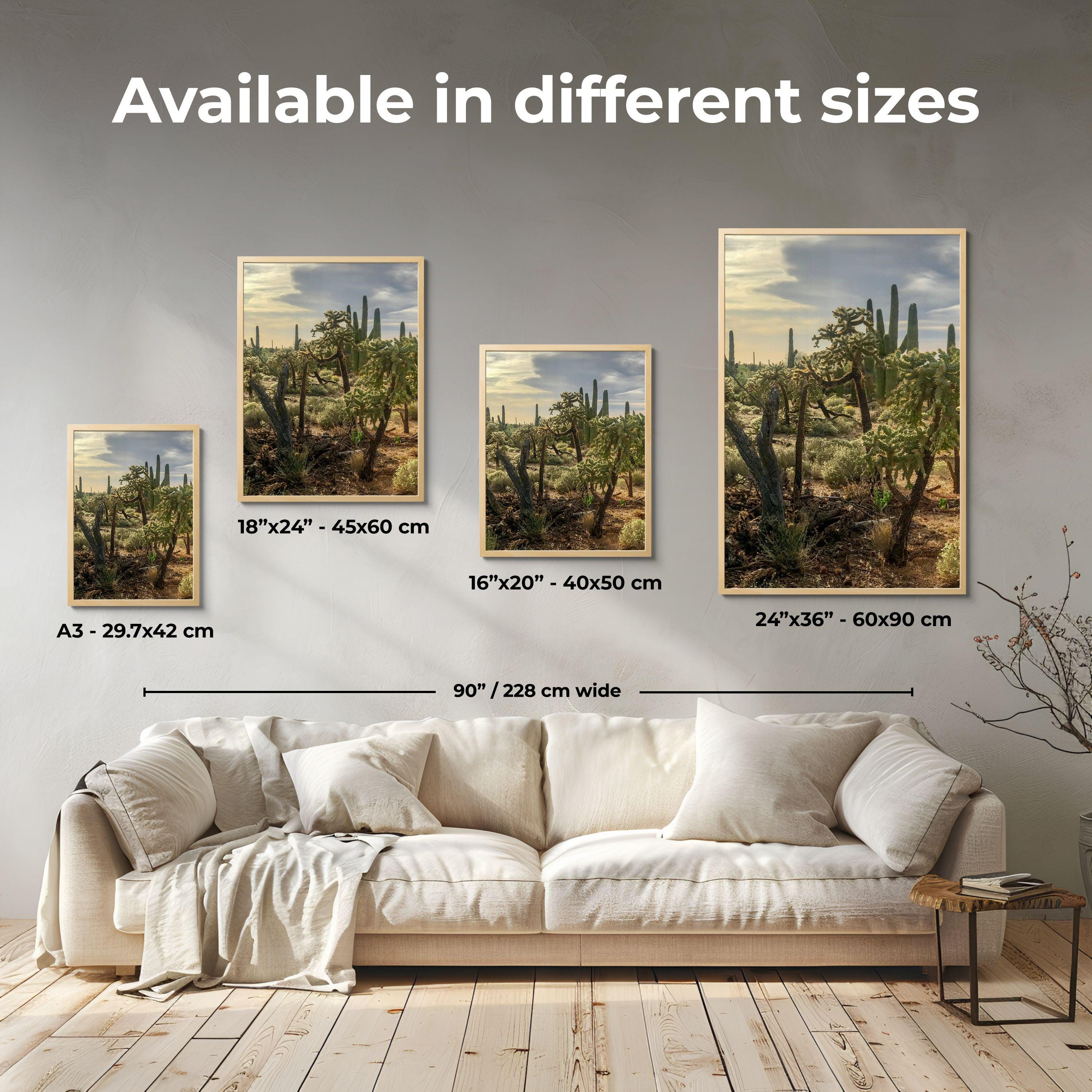Desert Cactus Landscape Poster Print - Saguaro Cactus Wall Art ...