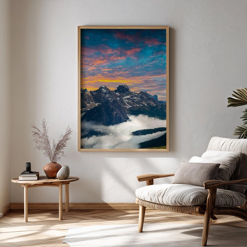 Surreal Mountain Landscape Poster Print - Sky Wall Art - Dreamlike ...