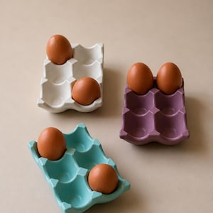 Huevera artesanal para 6 huevos | Organizador de huevos | Decoración de cocina