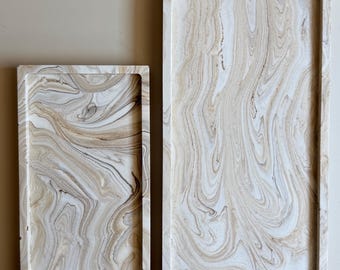 Marble Effect Jesmonite Tray | Jewelry Organizer | Vanity Tray | Catchall Tray | Decorative Tray | Wabi Sabi Decor