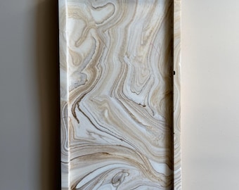 Jesmonite Marble Effect Tray | Minimalist Decorative Tray | Modern Catchall Organizer | Handmade Home Decor