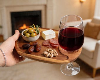 Tábua de charcutaria individual, Tábua de charcutaria única, Suporte para vinho, Presente para ele ou para ela, Presentes para amantes de vinho, Pratos para aperitivos
