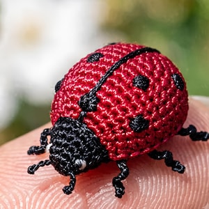 Patrón de mariquita de micro crochet en PDF / Tutorial de mini mariquita amigurumi de crochet, micro animal de crochet, archivo Cricut de mariquita ¡Descarga instantánea en PDF!