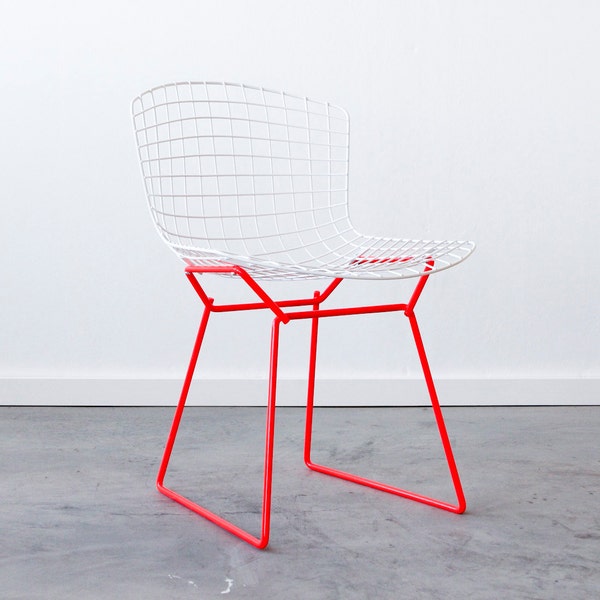 BERTOIA for Knoll Side Chair - Dayglo Coral - C&C RESTORATION