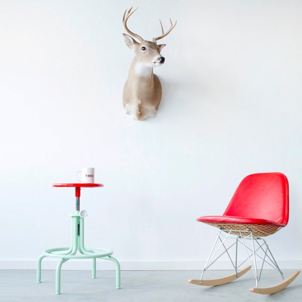 Studio Stool Lo - Red White Mint