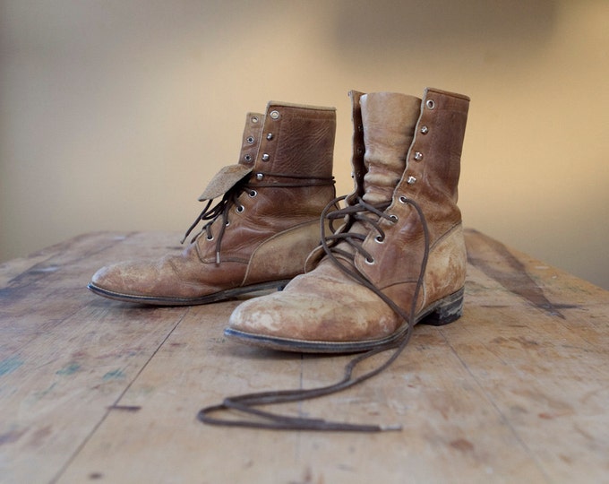 Sz10 Mens Lace up Vintage Roper Boots by Diamond J Etsy