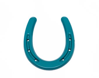 TURQUOISE BLUE - Lucky PonyShoe by Cast & Crew, teal horseshoe