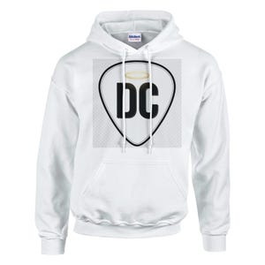 Custom Memorial Hoodie | Guitar Pick Logo | "DC" Remembrance Gift | Minimalist Design | Soft & Cozy