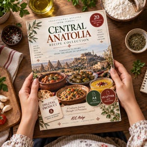 Central Anatolia Turkish Cookbook, 20 Traditional Recipes, Printable Recipe Book, Turkish Food Digital Download