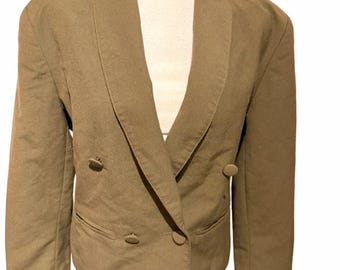 blazer croisé new wave vert kaki vintage des années 80, Royaume-Uni 12