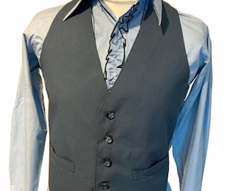 Vintage 70s men’s blue waistcoat small