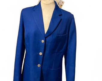 Vintage 80er Jahre New Wave dunkelblauer Blazer Medium