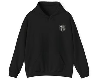 Bluza z kapturem Minimal Gothic Crest | mały emblemat na piersi