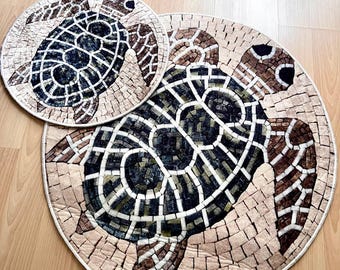 Round Bathroom Mat Set 2 Piece 70x70 & 45x45, Non Slip Bath Rugs, Laser Printed Bathroom Rug Set, Washable Bath Mats