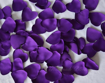 Silk Purple Rose Petals, Wedding Decor, Fake Petals, Fabric Flower Petals, Heart Shaped, Confetti, Photo Prop, Table Scatter, Centerpiece