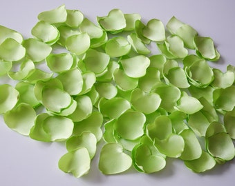 Green, Light Green, Satin Petals, Silk Rose Petal, Deco, Wedding, Fake Petals, Artificial rose petals, Fabric Flower, Heart Petals, Confetti