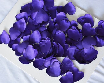 Purple, Rose Satin Petals, Silk Rose Petals, Wedding, Fake Petals, Confetti, Artificial petals, Fabric Flower Petals, Heart, Custom Made