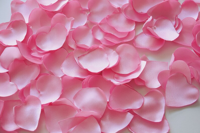 Pink Rose Satin Petals Silk Rose Petal Decor Wedding Fake Etsy