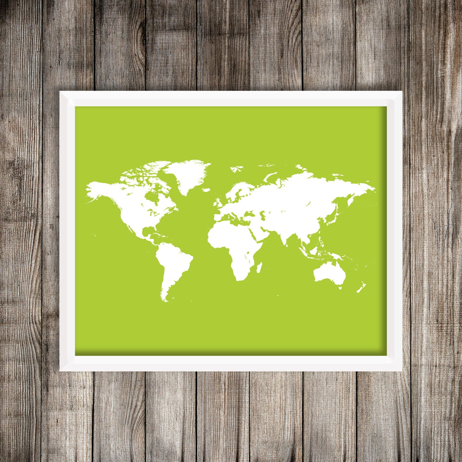 World Map 8X10 Art Print Home Decor Digital Download. | Etsy