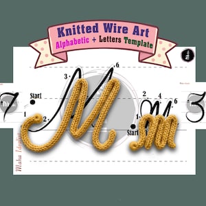 Printable letter template for wire art, cursive alphabet template, uppercase & lowercase alphabet, mesh names, font template | tricotin  Ma7