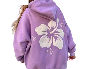 Women’s Oversized Floral Graphic Pullover Hoodie