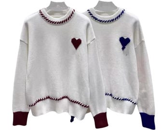 Unisex Ami Paris Pullover Sweatshirt Minimalist Heart Logo