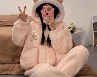 Women Plush Fleece Tracksuit Teddy Hoodie & Jogger Set