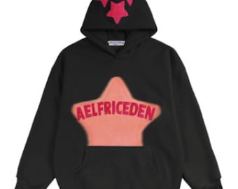 Unisex Star Graphic Pullover Hoodie Oversized Street Style Sweatshirt