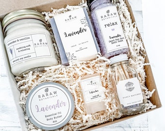 Love Me Lavender Spa Box, Gift box for women, Self Care Gift Box, gift basket for women, women gifts for birthday, day gift box