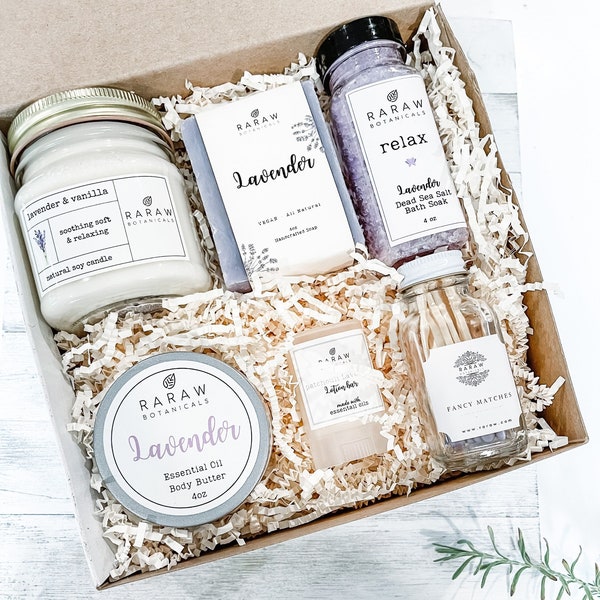 Love Me Lavender Spa Box, Gift box for women, Self Care Gift Box, gift basket for women, women gifts for birthday, day gift box