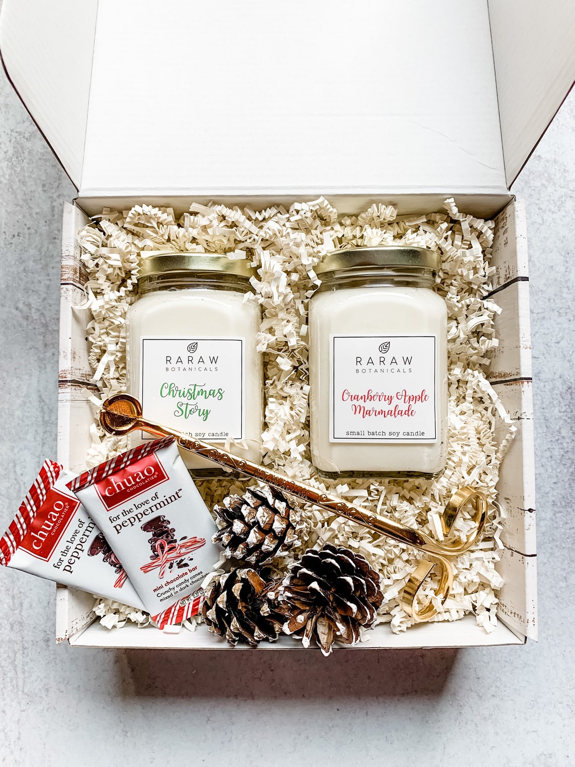 Christmas Gift Box Christmas Candle Gift Holiday Gift Set Etsy