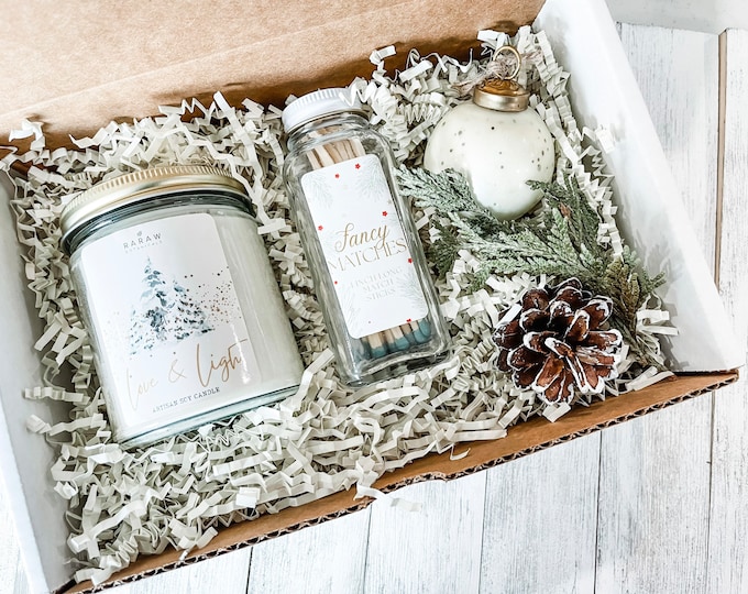 Sending Light Christmas Candle Gift Set, Client Christmas Gifts, Bulk