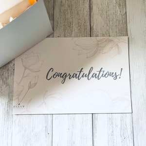 Congratulations note card to personalize for New Bride Gift Set.